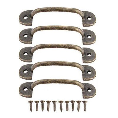 5Pcs Zinc Alloy Antique Drawer Furniture Handle Vintage