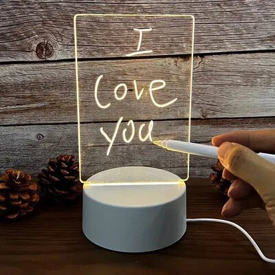 Diy Notepad LED Drawing Board Glowing Acrylic Message Board