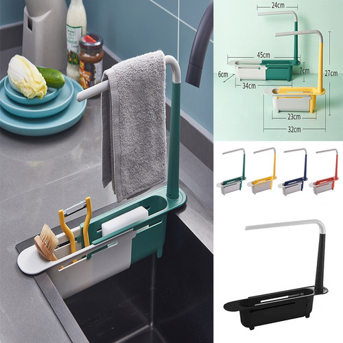 Telescopic Sink Shelf Kitchen Sinks Organizer Soap Sponge Ho