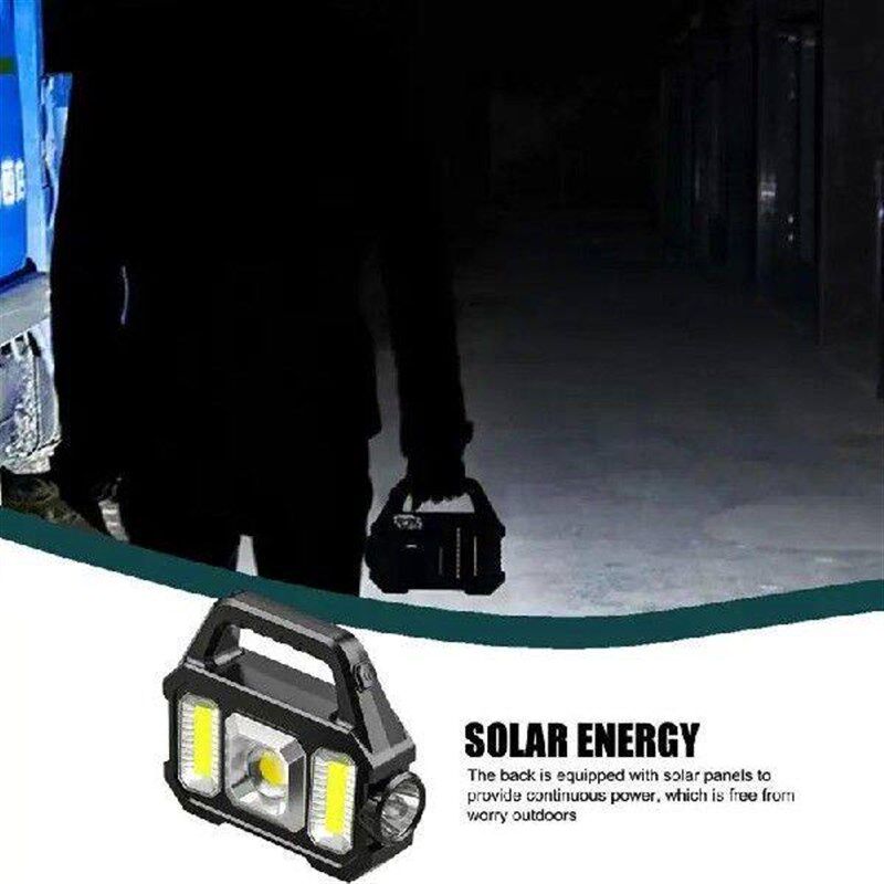 Solar Searchlight Flashlight Rechargeable LED Camping - 实物图