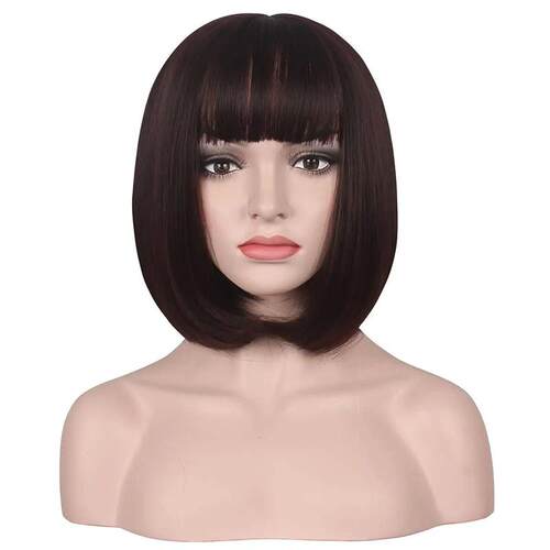 Synthetic Wig Short Platinum Blonde Ombre Wavy Wig Dark Root