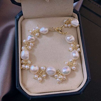 Super Fairy Baroque Alien Freshwater Pearl String Brlet Fema