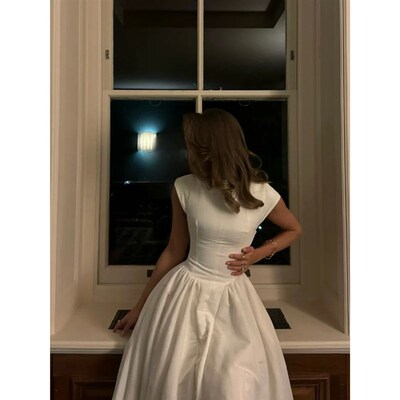 Elegant White Backless Party Maxi Dress Women Casual O Neck