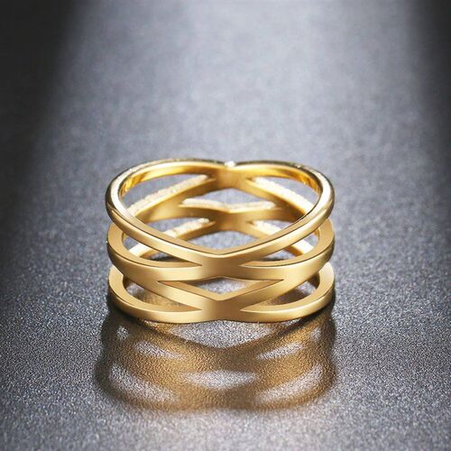 Stainless Steel Double Cross Rings Classic Bohemian Retro St