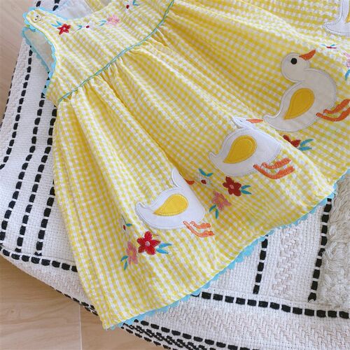 Baby Summer Vest Dress 2025 Cute Duck Girl Dress Infant Skir
