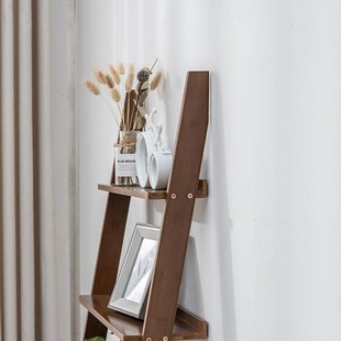 Trapezoidal shelf shelf against the wall bookshelf Multi-sto