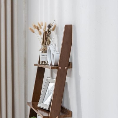 Trapezoidal shelf shelf against the wall bookshelf Multi-sto