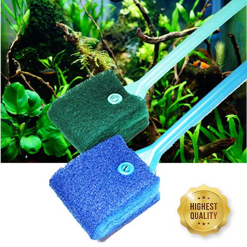 1PC Double-Sided Sponge Cleaning Brush High Quality Fish Tan