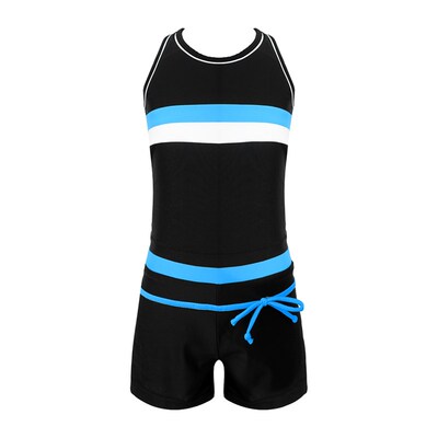 2PCS Kids Girls Tankini Swimsuit Swimwear Set Striped Patter