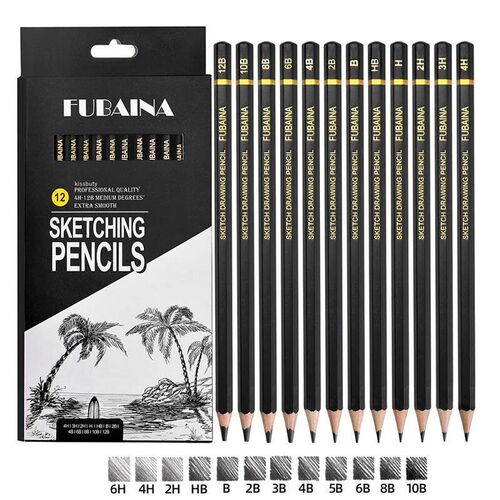 Professional Drawing Sketching Pencil Set, 12 Pieces Art Pen