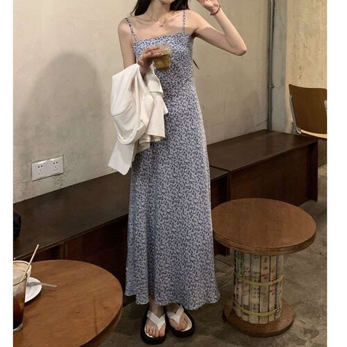 Floral Dress Womens Chiffon Gentle Style Summer Seaside Vac