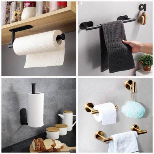 Adhesive Toilet Roll Paper Holder Organizer Wall Mount