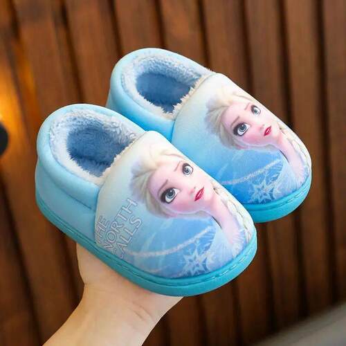 Princess Elsa Winter Childrens Heel Cotton Slippers Girls