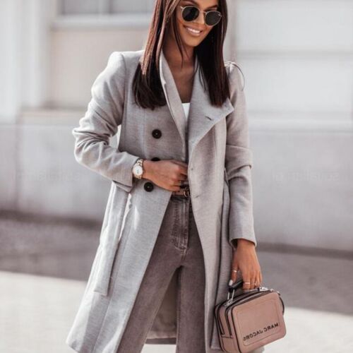 2023 Autumn and Winte Tweed Coat for Women Solid Color