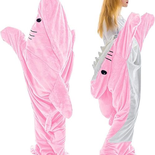 Pajama Shark One Piece Adult Super Soft Soft Flannel Hoodie