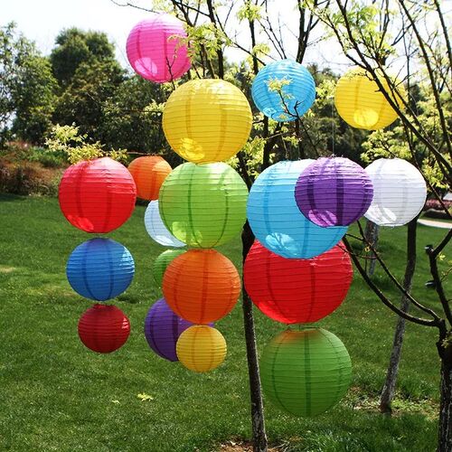 1pc 8Inch 20 multicolor Chinese Round Paper Lanterns ball fo