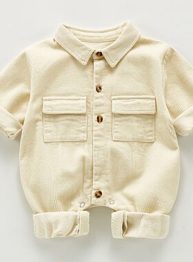 New Newborn Boys Girls Corduroy Jumpsuits Clothes Spring Aut