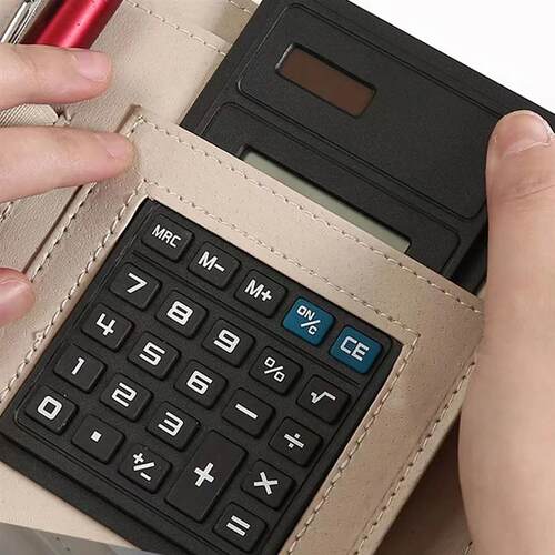 PU Leather Notebook Binder A4 Paper Budget Envelope Expandin