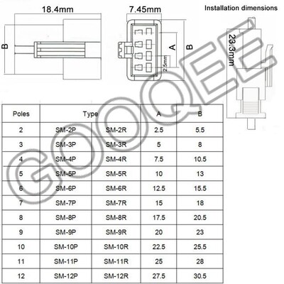 560PCS/Box JST SM2.54mm Male+Female 2P 3P 4P 5P Housing Conn