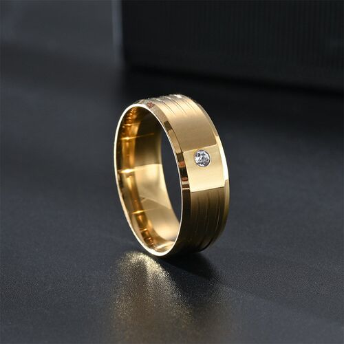 8mm Diamond Ring Fashion Couple Rings Stainless steel Rings