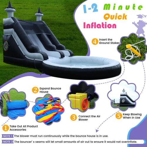 Inflatable Water Slide with Big Pool PVC Childrens trampoli