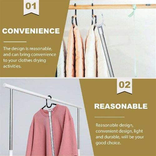 Clothes Drying Rack Foldable Stitching Rail Ceiling Hooks