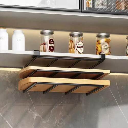Kitchen Under Cabinet Basket Storage Shelf Cutting Board Rac