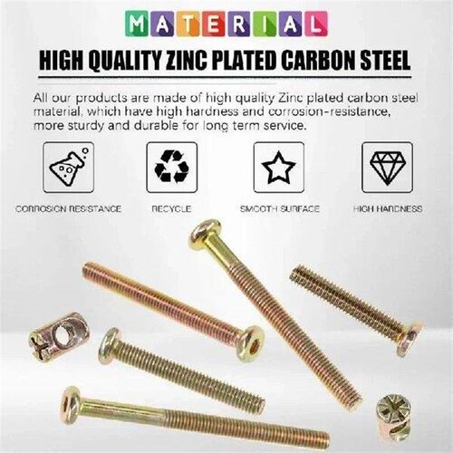 100Pcs M6x40/50/60/70/80mm Zinc Plated Hex Socket Head Cap