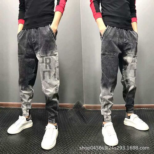 Mens Denim Pants Mens New Fashionable Loose All-match Loos