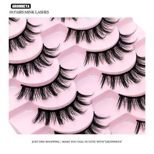 10 Pairs Makeup Natural Eye Lashes Dramatic False Eyelashes