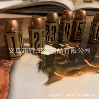 D6 Full Dice 9mm Bullet Dice Set 3D Resin Craft Ornament D6