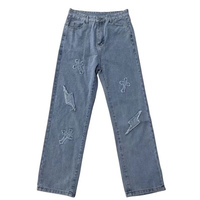Female Clothing Blue Jeans Woman High Waist Korean Fashion W
