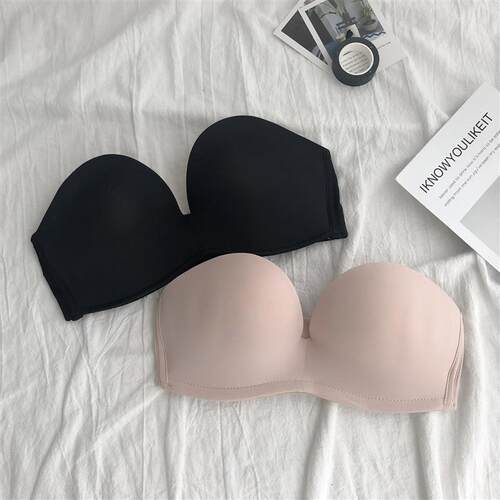 Strapless Tube Top Bra Women Bras 女 Soft Brassiere Black