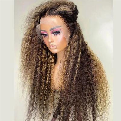 Soft 180%Density Natural Hairline Highlight Brown Blonde 24I
