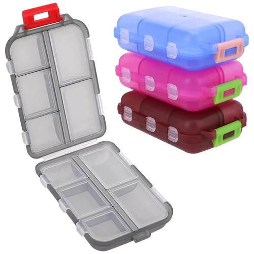 Double-layer small pill box Portable pill box Transparent 10