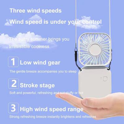 Summer Convenience Strap USB Rechargeable Small Fan Mute Han