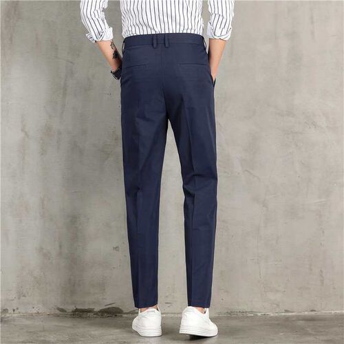Ice Silk Pants Mens Summer Cropped Small Pants Mens Slim-f