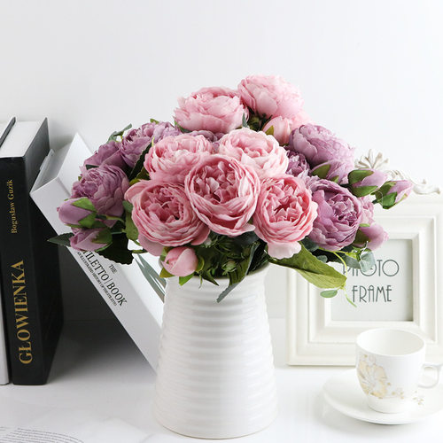 1 Bundle Silk Peony Bouquet Home Decoration Accessories Wedd