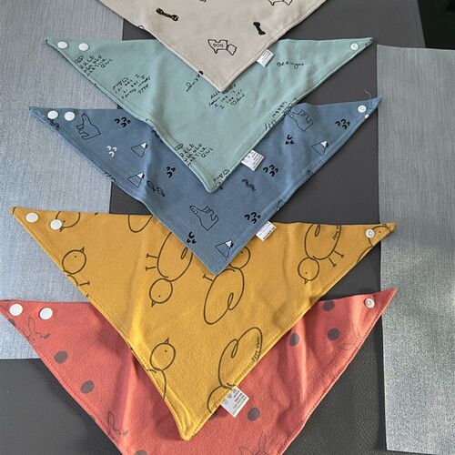 5PCS/LOT New Baby Bibs Triangle Double Cotton Bibs Cartoon P