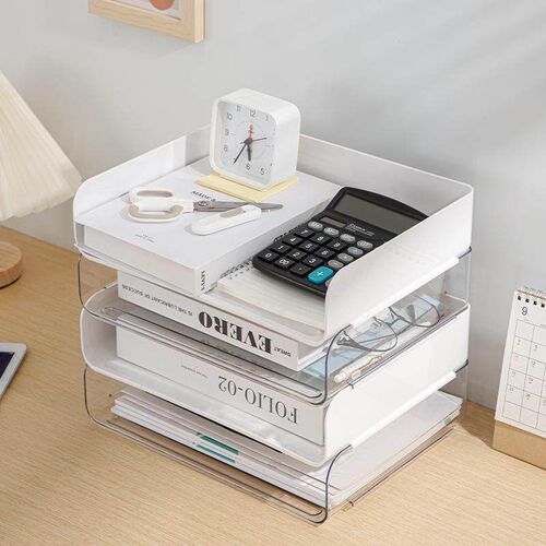 A4 Paper Storage Box Transparent Office Desktop File Storage