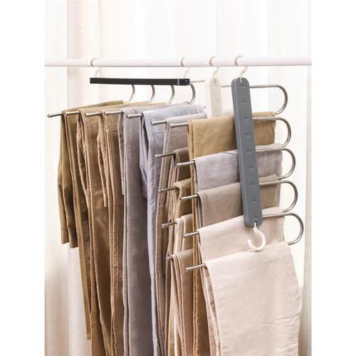 5 Hangers For Trousers Pants Clothes Hanger Holders夹子裤架