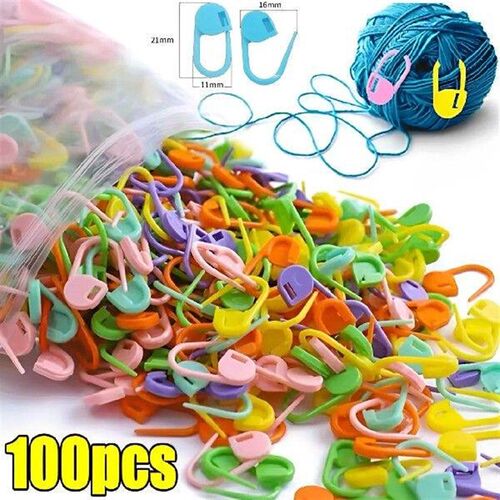 100/50Pcs DIY Colorful Plastic Knitting Tools Resin Clips