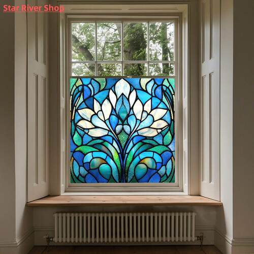 Retro Colorful Window Stickers PVC Electrostatic Vintage