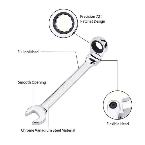 Ratchet Wrench of Keys Spanner Set Hand Tool 72-Tooth Ratche