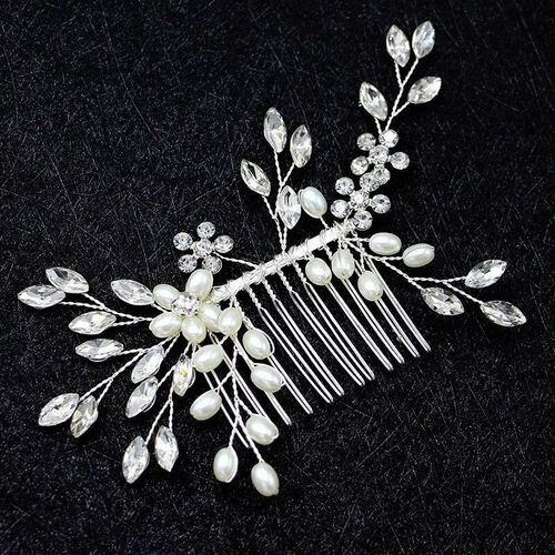 1pc bridal headdress handmade pearl crystal hair comb weddin