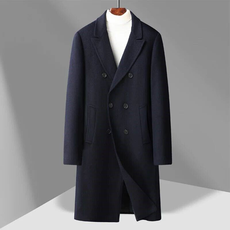 Winter Mens Woolen Coat Thicken Warm Trench Coat Men Wool C