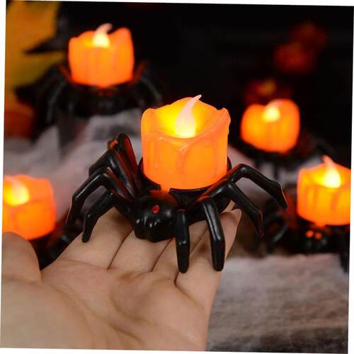 Halloween Decorations LED Candle Light Plastic Spider Pumpki