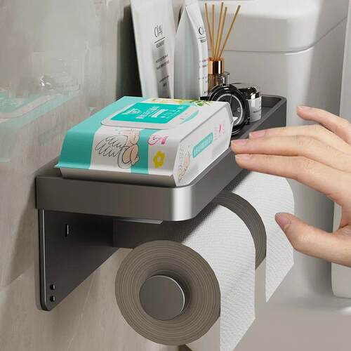 Toilet Paper Holder Wall-Mounted Aluminum Alloy Toilet Paper