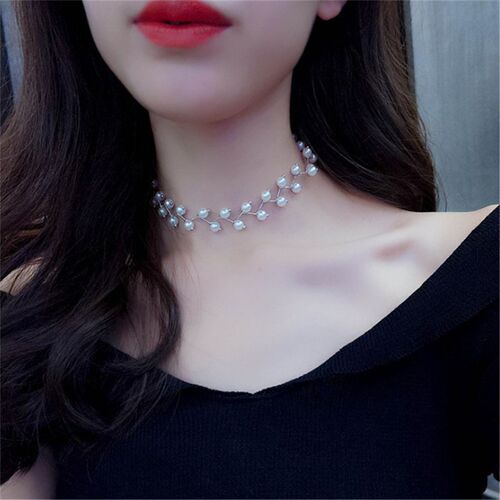 Wus 2023 Imitation Pearl Clavicle Chain Neckband Simple Sho