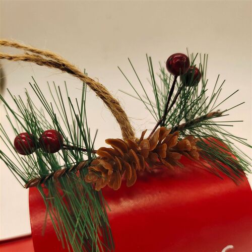 Creative Metal Iron Red Mailbox Hanging Ornament Christmas T